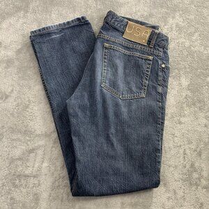 John Varvatos U.S.A. Jeans Men’s 33x31” Slim Straight Blue Denim Button Fly